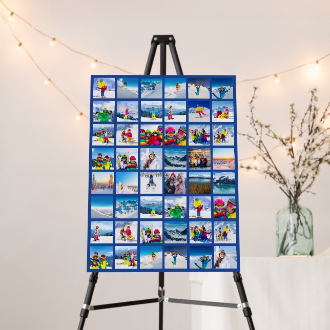 48 Photo Grid Collage Dark Blue Foam Board (In Situ (Stand))