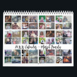 48 Photo - Simple Modern Family 2024 Custom Photo Calendar<br><div class="desc">Add your favorite 48 photos to make a modern photography calendar. Each month includes room for 4 photos. 
The front and back cover shows all of the photos in a collage. The background on this template is black.
All the colors can be changed in the advanced design area.</div>