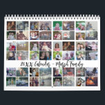 48 Photo - Simple Modern Family 2024 Custom Photo Calendar<br><div class="desc">Add your favorite 48 photos to make a modern photography calendar. Each month includes room for 4 photos. 
The front and back cover shows all of the photos in a collage. The background on this template is black.
All the colors can be changed in the advanced design area.</div>