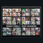 48 Photo - Simple Modern Family Custom Photo Calendar<br><div class="desc">Add your favorite 48 photos to make a modern photography calendar. Each month includes room for 4 photos. The front and back cover shows all of the photos in a collage. The background on this template is black. For best results, crop your photos into squares before uploading. All the colors...</div>