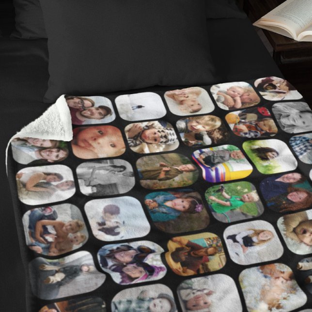 48 Photos Collage Family Photos Fleece Blanket (Creator Uploaded)