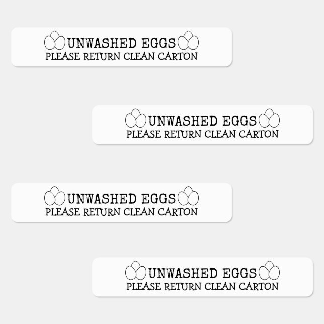 48 Unwashed Washed Egg Carton Kids' Labels (Group)