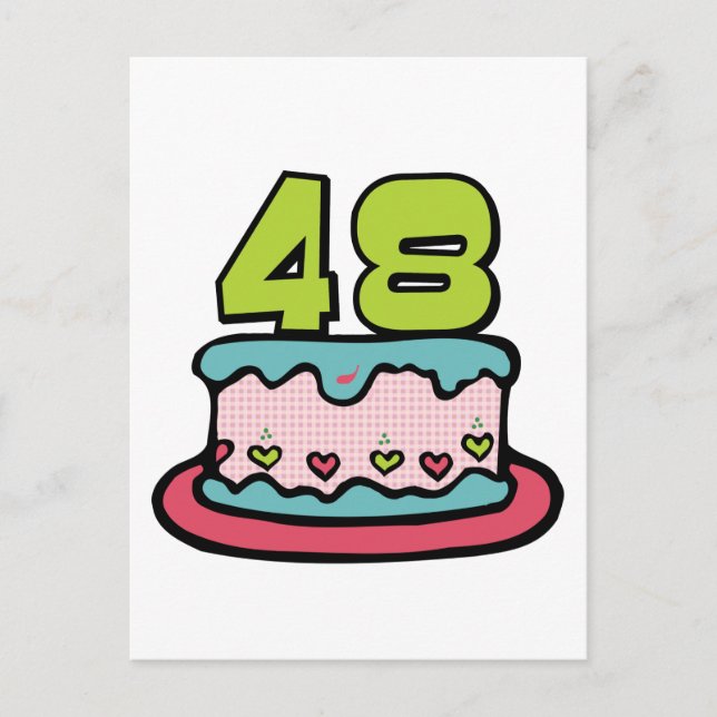 48 Year Old Birthday Cake Postcard (Front)
