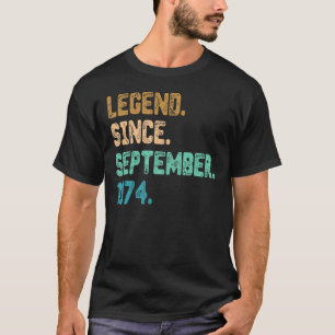 48 Year Old Legend Since September 1974 48th Birth T-Shirt