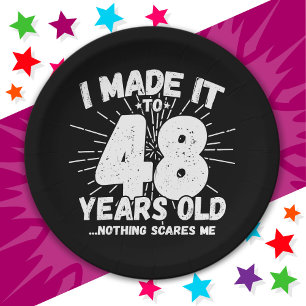 48 Year Old Sarcastic Meme Funny 48th Birthday Paper Plates