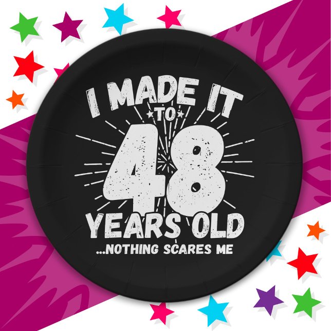 48 Year Old Sarcastic Meme Funny 48th Birthday Paper Plates (Creator Uploaded)