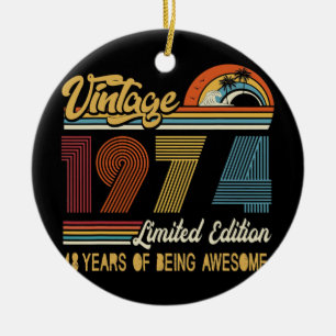 48 Year Old Vintage 1974 Limited Edition 48th Ceramic Ornament
