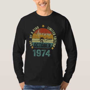 48 Year Old Vintage Awesome Since October 1974 48t T-Shirt