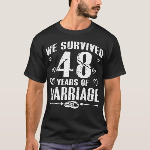 48 Years Marriage 48th Wedding Anniversary T_Shirt