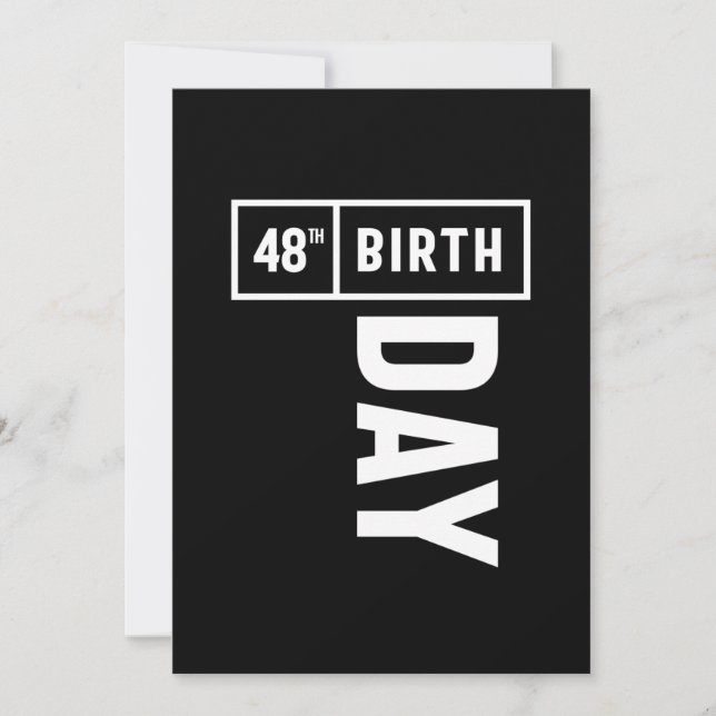 48 Years Old - 48th Birthday Funny Gift Invitation (Front)