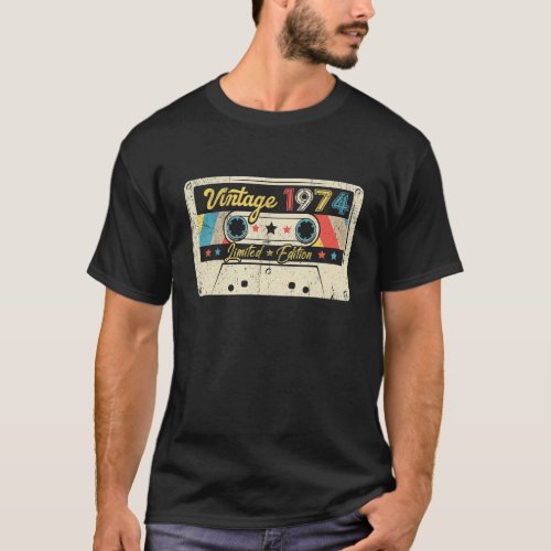 48 Years Old Vintage 1974 Cassette Tape 48th Birth T_Shirt
