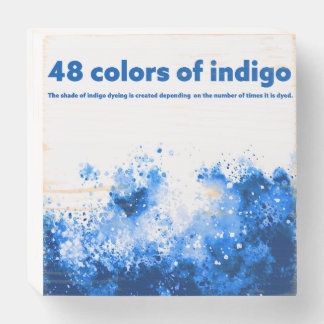 48colors of indigo splash wooden box sign