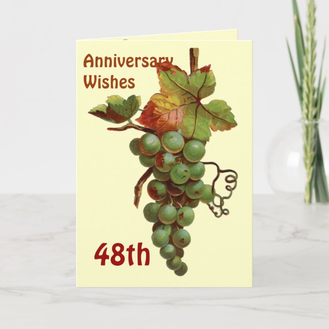 48th Anniversary wishes, customiseable Card (Front)
