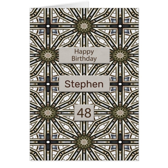 48th Birthday Abstract Mandala Design Cards (Front)