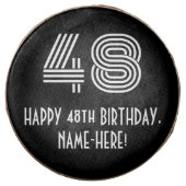 48th Birthday - Art Deco Inspired Look "48", Name Chocolate Covered Oreo (Front)