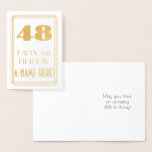 [ Thumbnail: 48th Birthday: Art Deco Inspired Look "48" & Name Foil Card ]