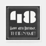 [ Thumbnail: 48th Birthday: Art Deco Inspired Look "48" + Name Napkins ]
