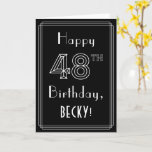 [ Thumbnail: 48th Birthday: Art Deco Style # 48 & Custom Name Card ]