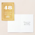 [ Thumbnail: 48th Birthday ~ Art Deco Style "48" & Custom Name Foil Card ]
