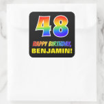 [ Thumbnail: 48th Birthday: Bold, Fun, Simple, Rainbow 48 Sticker ]