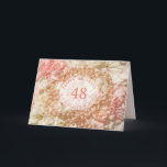 48th Birthday card for sister, pearls and petals<br><div class="desc">48th birthday greetings for sister with pearls and petals. A beautiful way to wish your sister a happy birthday. Pink pearls lie an a bed of pink and white petals. A very feminine card for a woman. Celebrate a sister's birthday with petals and pearls. A really elegant card to give...</div>