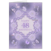 48th birthday card with lavender flowers (Front)