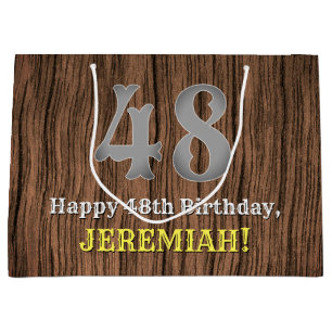 48th Birthday: Country Western Inspired Look, Name Large Gift Bag
