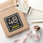 [ Thumbnail: 48th Birthday: Floral Flowers Number, Custom Name Sticker ]