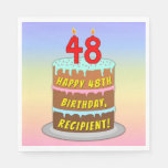 [ Thumbnail: 48th Birthday: Fun Cake and Candles + Custom Name Napkins ]