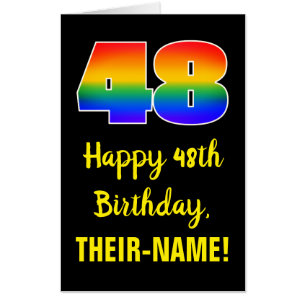 48th Birthday: Fun, Colorful, Happy, Rainbow # 48 Card