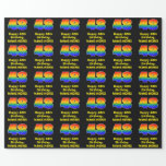 [ Thumbnail: 48th Birthday: Fun, Colorful Rainbow Inspired # 48 Wrapping Paper ]