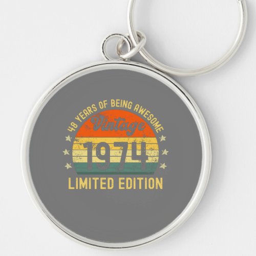 48th birthday gifts vintage 1974 limited edition keychain