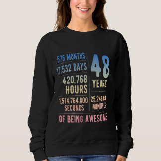 48th Birthday Men Women Funny 48 Years Old Sweatshirt