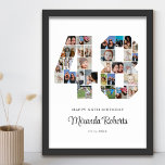 48th Birthday Number 48 Custom Photo Collage Poster<br><div class="desc">Celebrate 48th birthday with this personalized number 48 photo collage poster. This customizable gift is also perfect for wedding anniversary. It's a great way to display precious memories from your wedding and married life. The poster features a collage of photos capturing those special moments, and it can be customized with...</div>