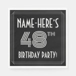 [ Thumbnail: 48th Birthday Party: Art Deco Style + Custom Name Napkins ]
