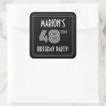 [ Thumbnail: 48th Birthday Party: Art Deco Style & Custom Name Sticker ]