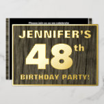 [ Thumbnail: 48th Birthday Party: Bold, Faux Wood Grain Pattern Invitation ]