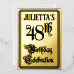 [ Thumbnail: 48th Birthday Party — Elegant Script + Custom Name Invitation ]