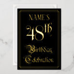 [ Thumbnail: 48th Birthday Party — Fancy Script & Custom Name Invitation ]