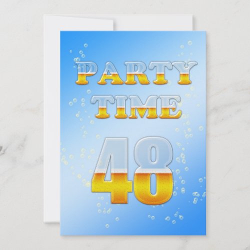 48th birthday party invitation with beer
