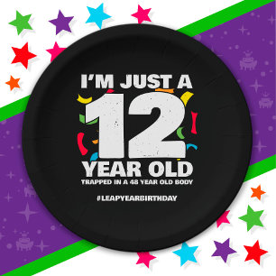 48th Birthday Party Trapped Leap Year Day Feb 29th Paper Plates