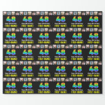 [ Thumbnail: 48th Birthday: Rainbow “48“; Custom Photos & Name Wrapping Paper ]