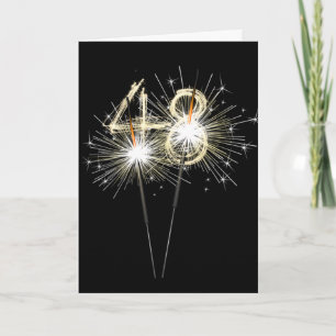 48th Birthday Sparklers on Black Card