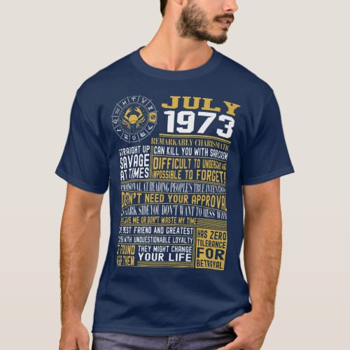 48th birthday t Born in July 1973 Facts Premium T_Shirt