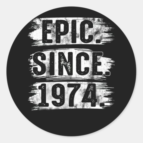 48th Birthday Vintage Epic Since 1974 48 Years Old Classic Round Sticker