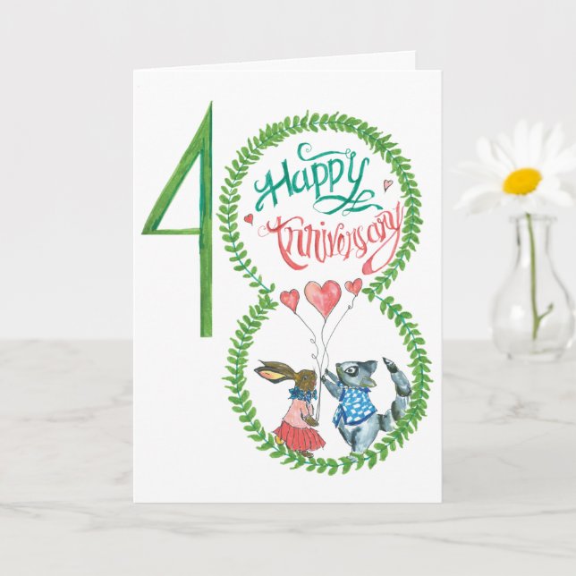 48th Wedding Anniversary Card (Small Plant)