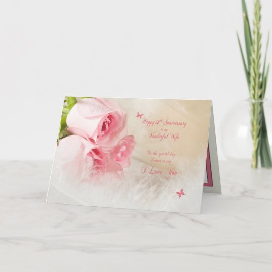 48th Wedding Anniversary For Wife With Roses Card
