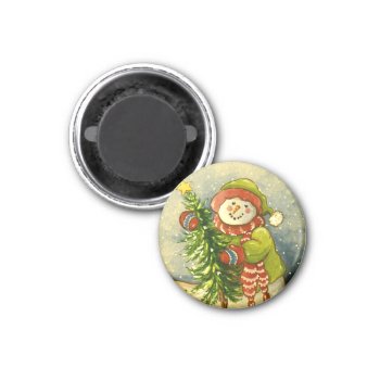 4901 Snowman Christmas Magnet by RuthGarrison at Zazzle