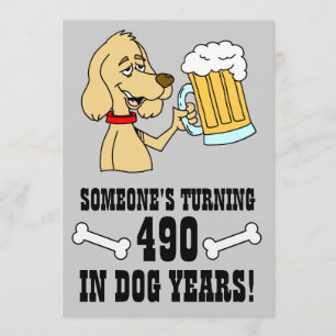 490 Dog Years 70th Birthday Party Invite