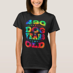 490 Dog Years Old  70 70th Birthday  For Mom Dad 4 T-Shirt